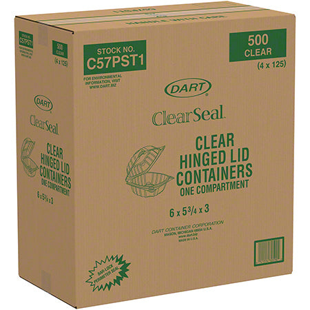 Dart® ClearSeal® OPS Clear Hinged Lid Container - 6" Sandwich