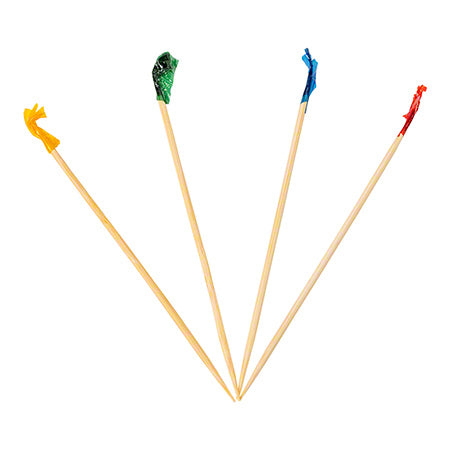 AmerCare® Bamboo Club Frill Pick - 4"