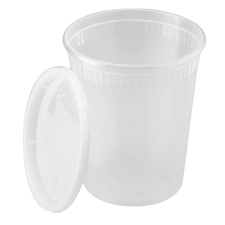 Karat® PP Injection Molded Deli Containers w/Lid - 32 oz., Clear